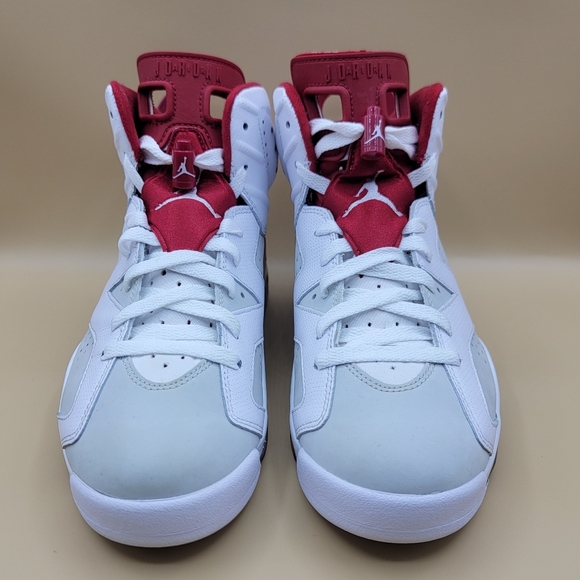 Nike Air Jordan 6 Retro Alternate Men\'s Shoes Size 8.5 White Pure Platinum Red main image 4